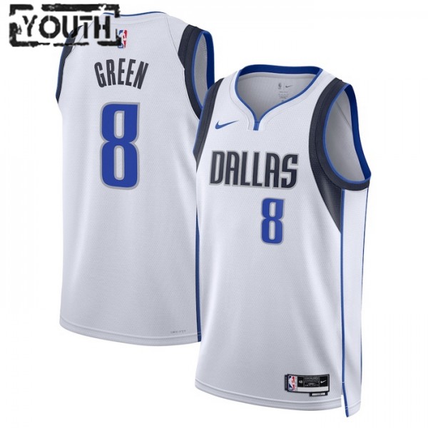 Dallas Mavericks Trikot Josh Green 8 Nike 2022-23 Association Edition Weiß Swingman - Kinder